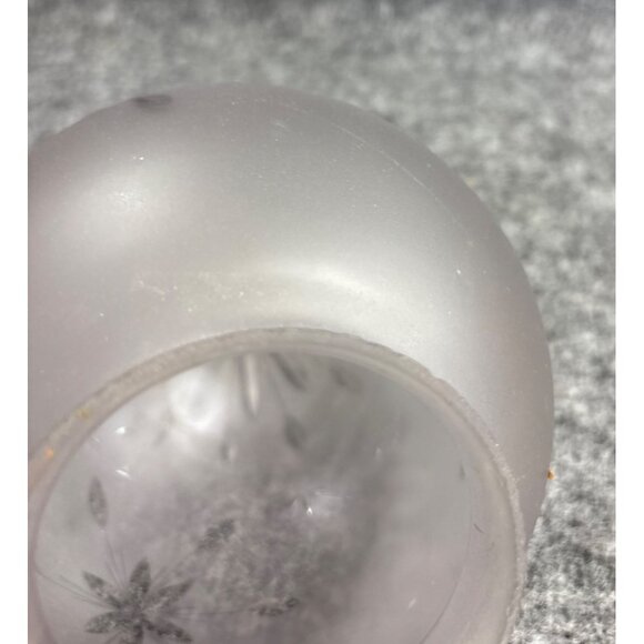 Vtg Frosted Glass Ceiling Light Fixture Globe With Floral Pattern - Picture 4 of 6